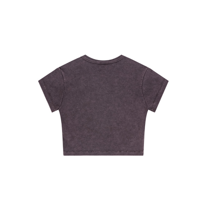 235GSM Women's Washed Stretch Cotton Slim T-shirt Grape Purple