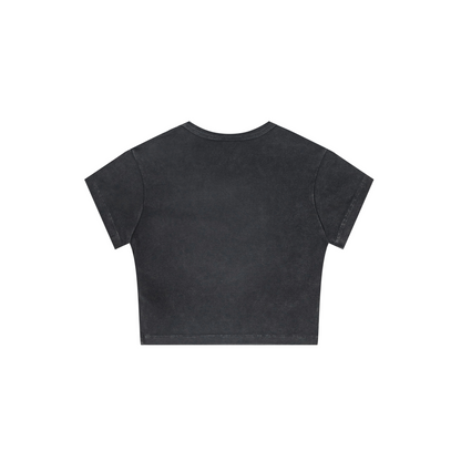 235GSM Women's Washed Stretch Cotton Slim T-shirt Snow wash