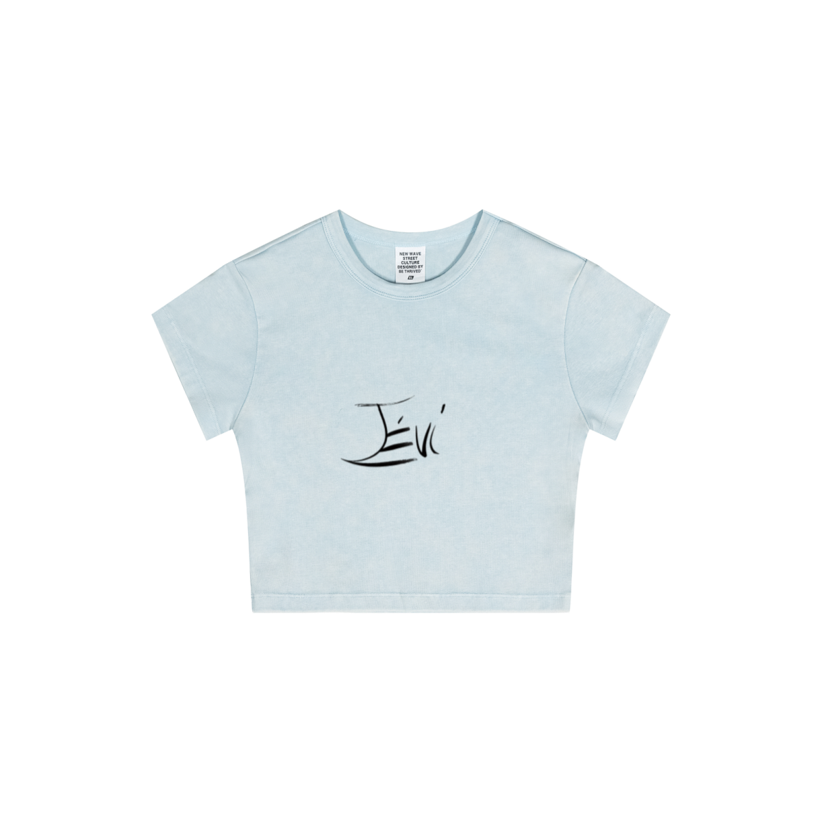 235GSM Women's Washed Stretch Cotton Slim T-shirt Sky Blue